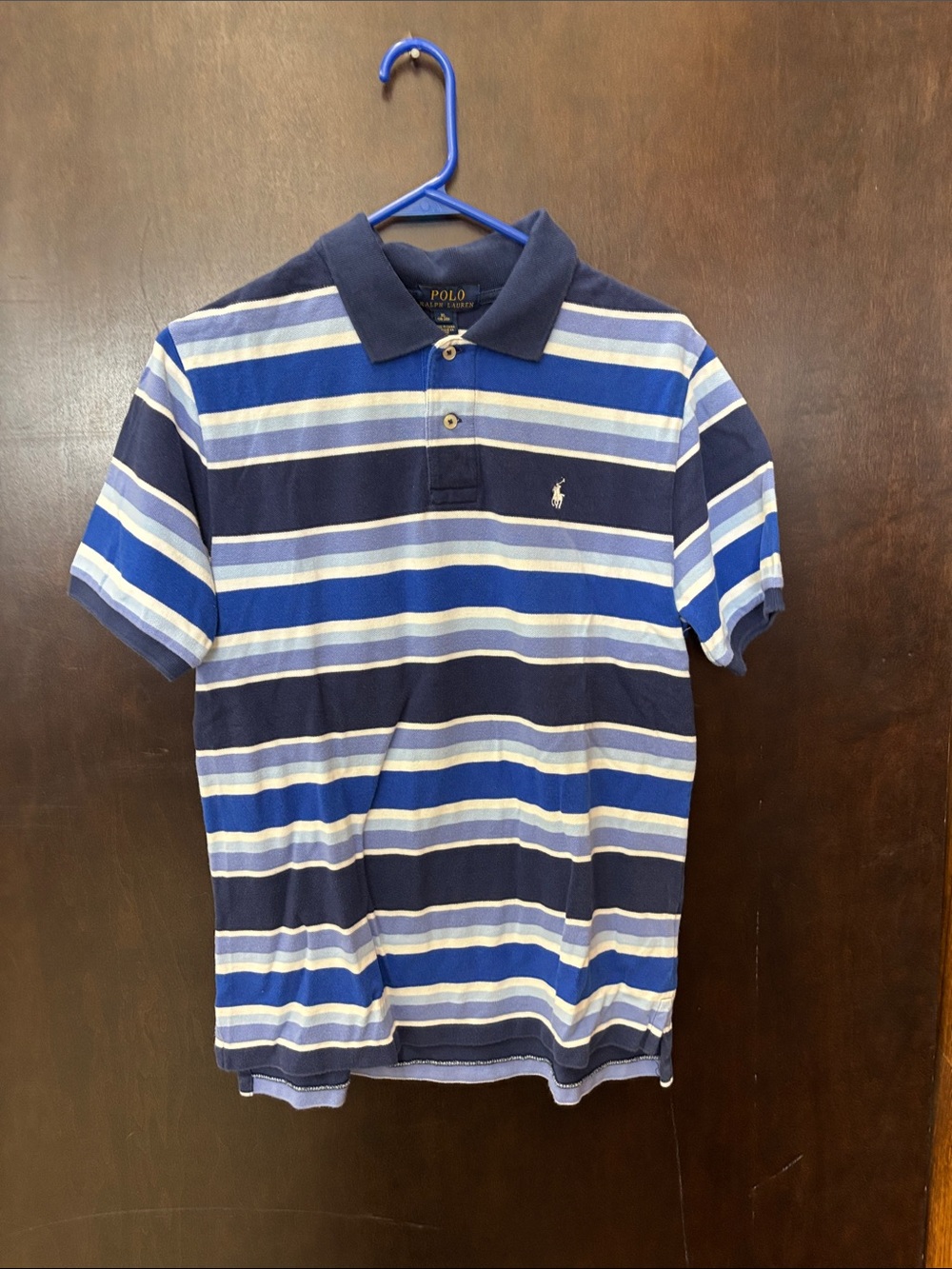 Polo by Ralph Lauren Navy, Blue & White Striped Polo Shirt